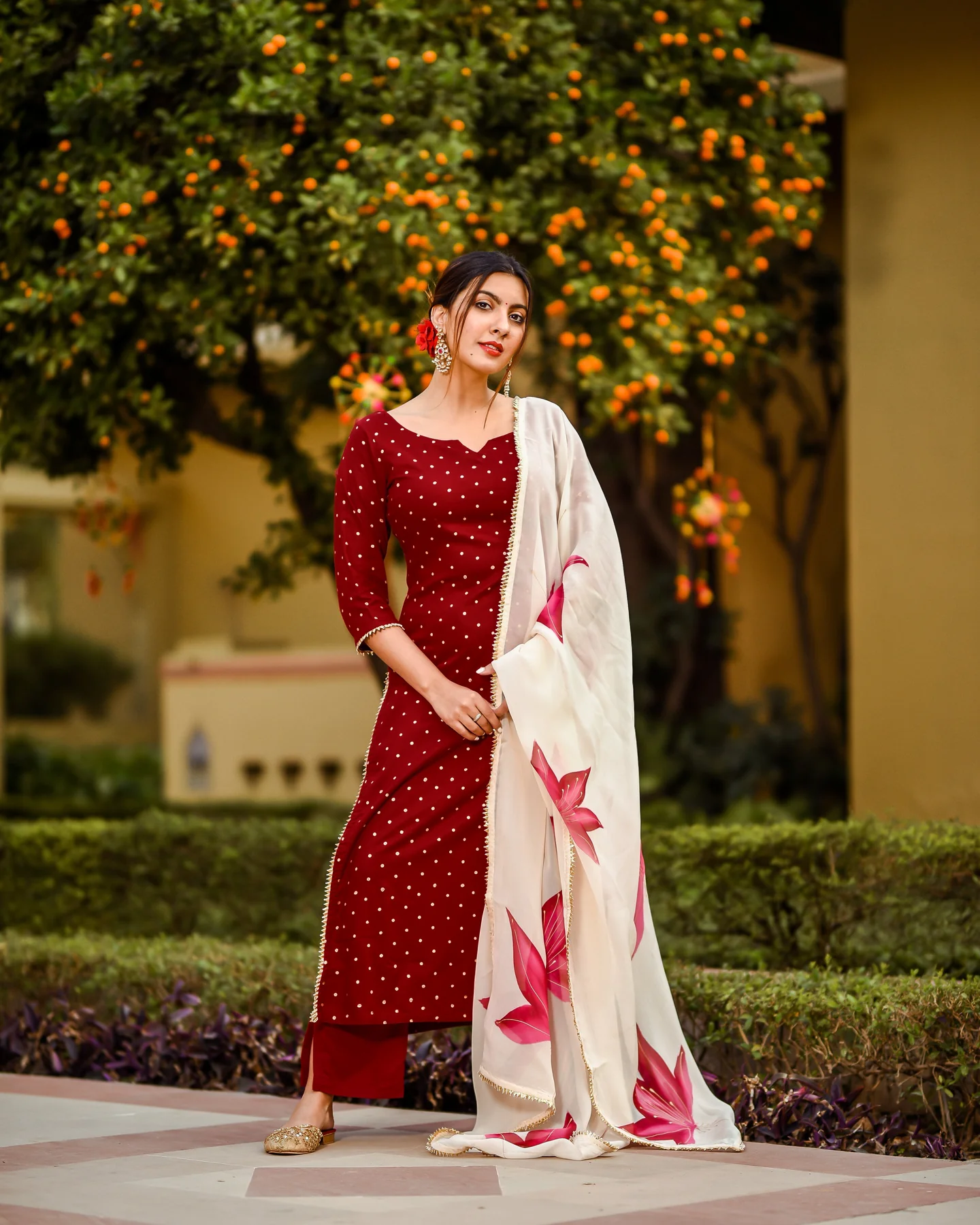 Raspberry Handpainted Suit Set - Image 2