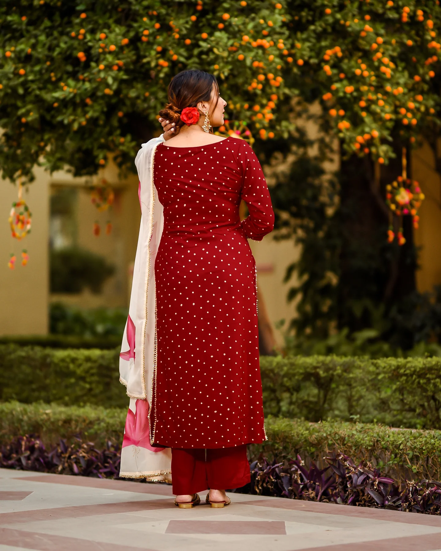 Raspberry Handpainted Suit Set - Image 3