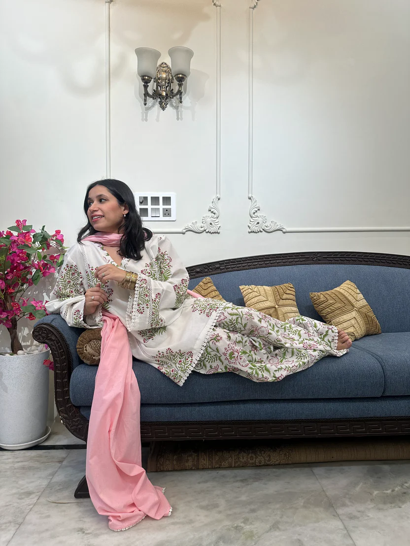 Rumi Block Print Farshi Salwar Set - Image 2